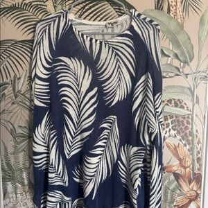 Unicorn show me your mumu sweater! Blue palm leaf
